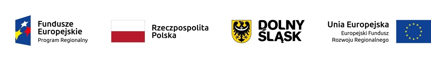 Logotypy: Fundusze Europejskie Program Regionalny, Rzeczpospolita Polska, Dolny Śląsk, Unia Europejska EFRR